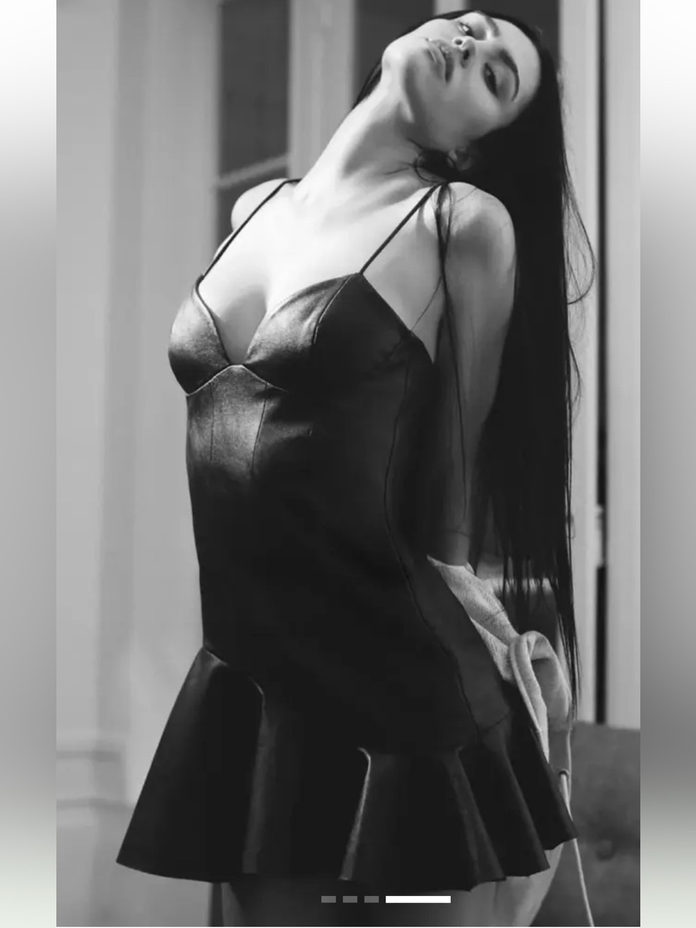 NW.T Zara Black Faux Leather Asymmetrical Drop Waist Mini Dress. Size L.